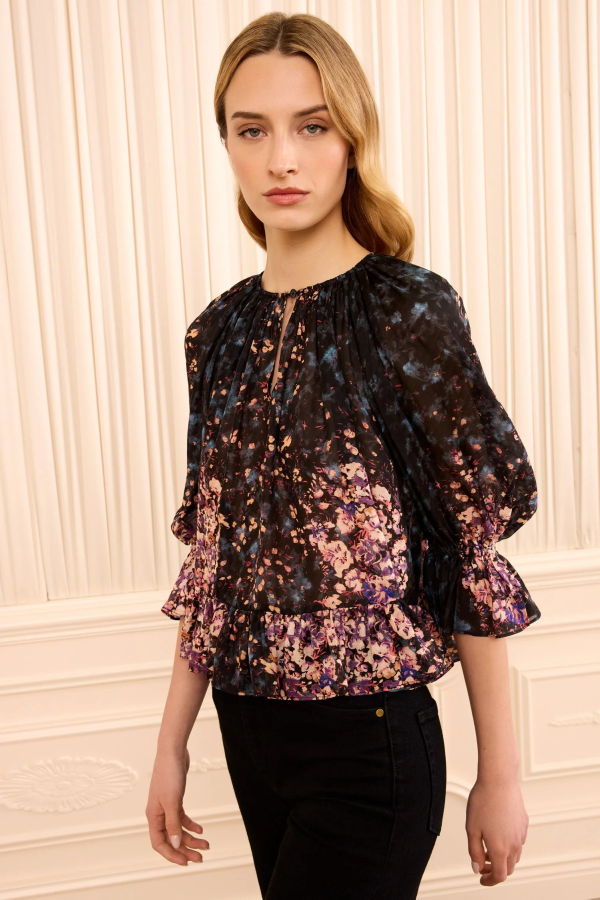 Ulla Johnson Elise SS Silk Blouse - Eclipse