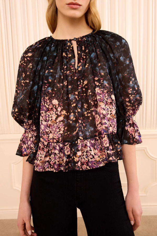 Ulla Johnson Elise SS Silk Blouse - Eclipse