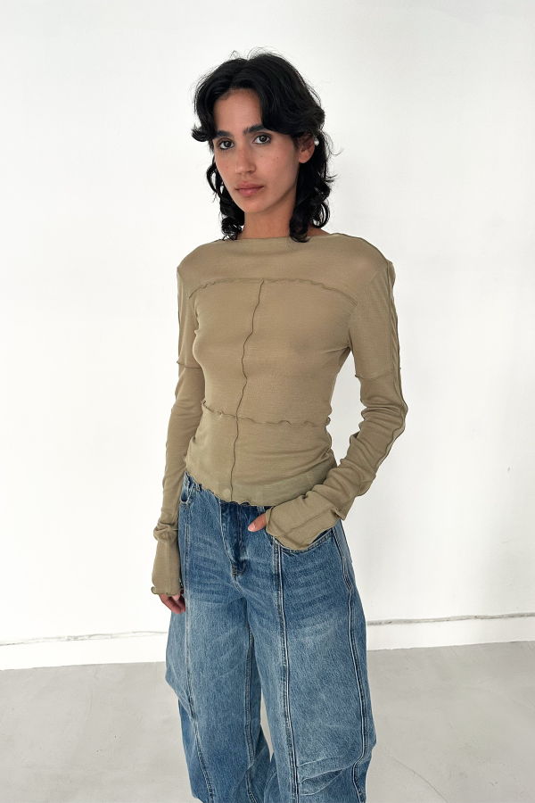 SAEMDI Lia Sheer Jersey Top