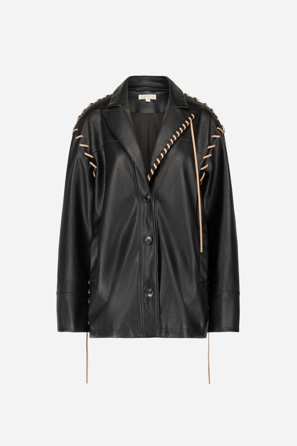 SAEMDI Milla Oversized Faux Leather Jacket