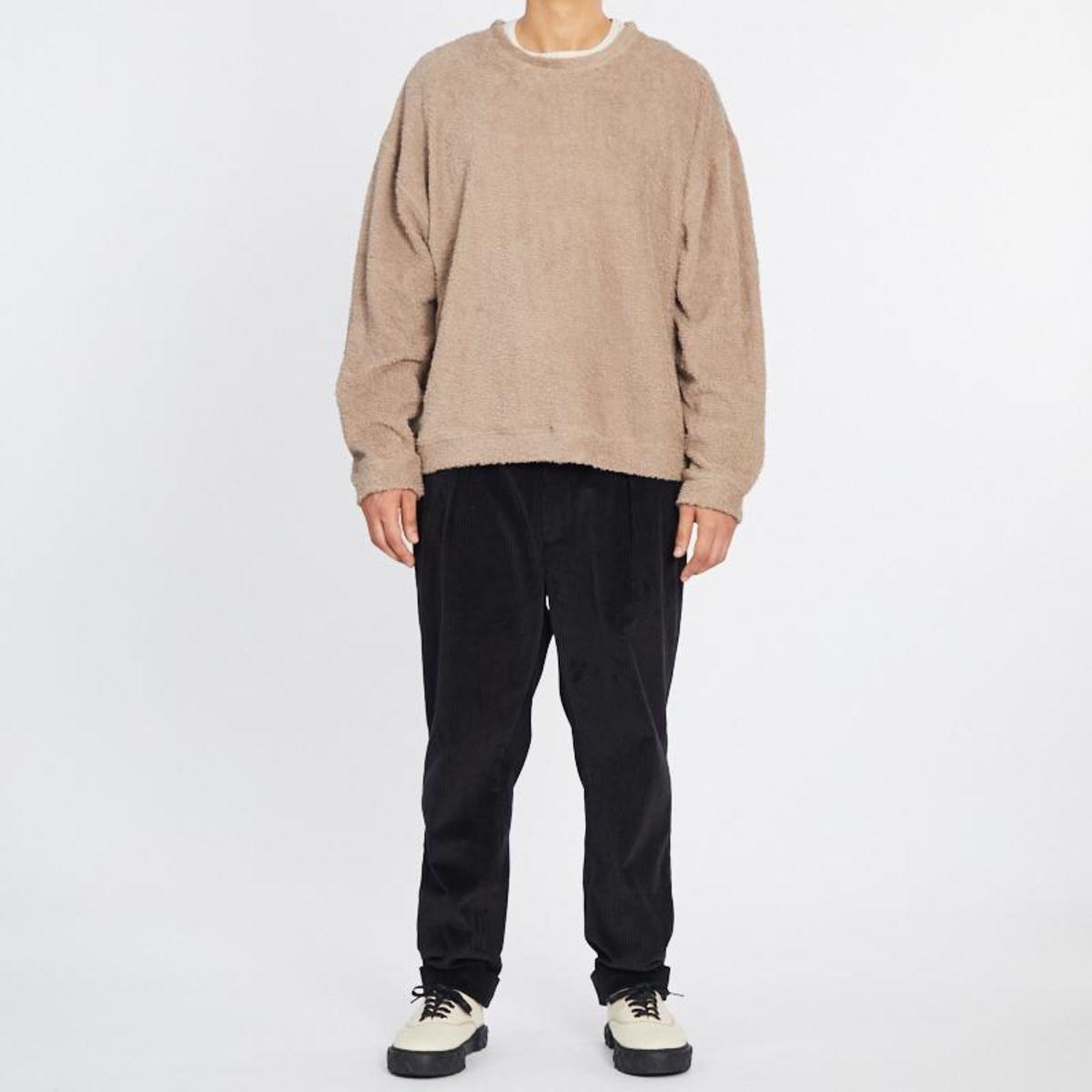 S.K. Manor Hill Reversible Pile Crewneck Sweatshirt - Taupe