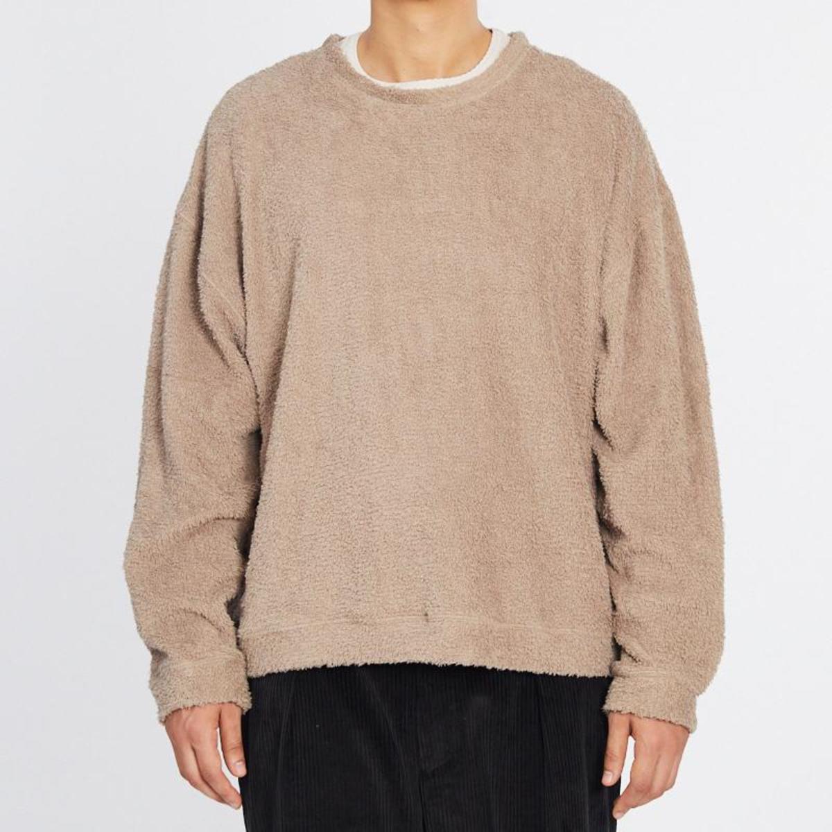 トップス s.k. manor hill Reversible Pile Crewneck Oversized Reversible Pile Crewneck Sweatshirt - Taupe – s.k.