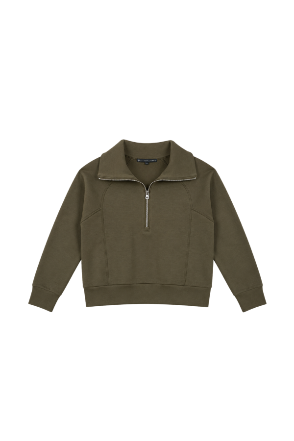 ELLIOTT LAUREN Quarter Zip Pullover - Olive