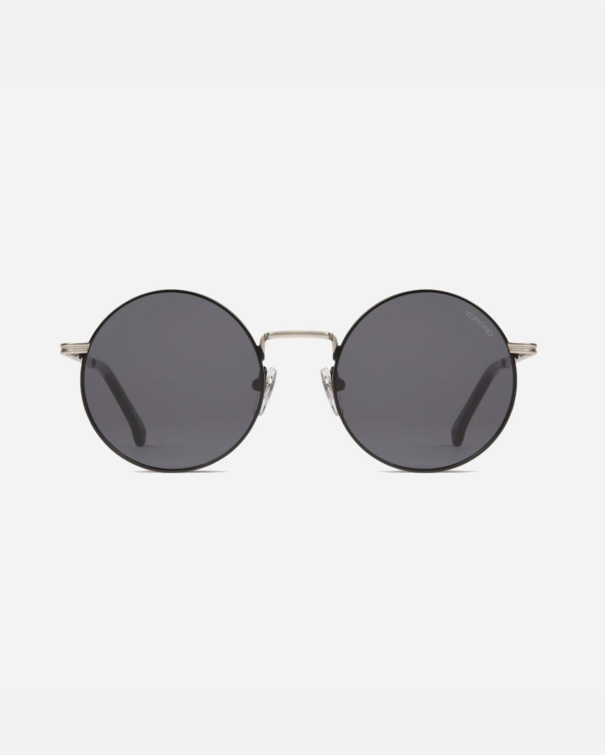 Komono The Lennon Sunglasses Silver/Black Garmentory