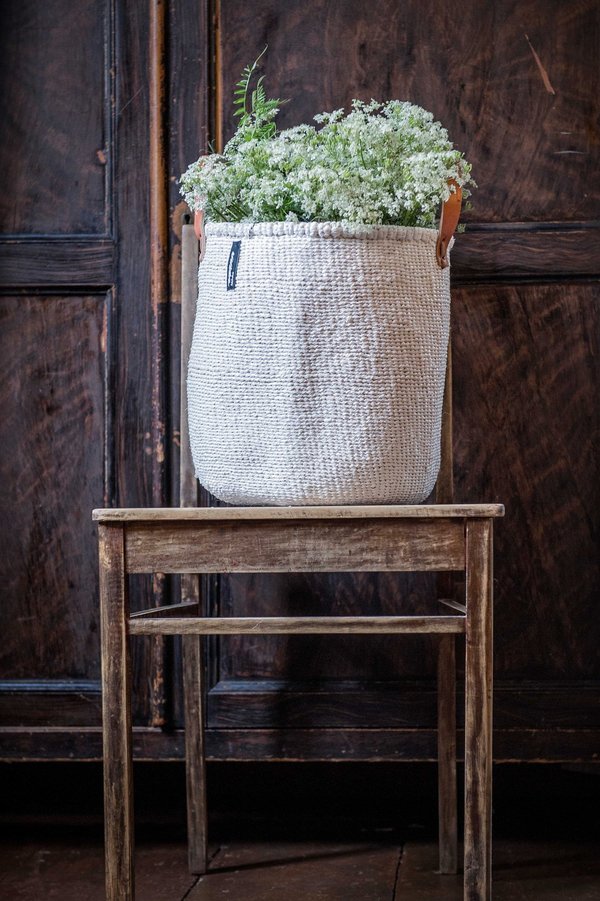 Mifuko Kiondo Medium Basket - white Mifuko Kiondo Medium Basket - white