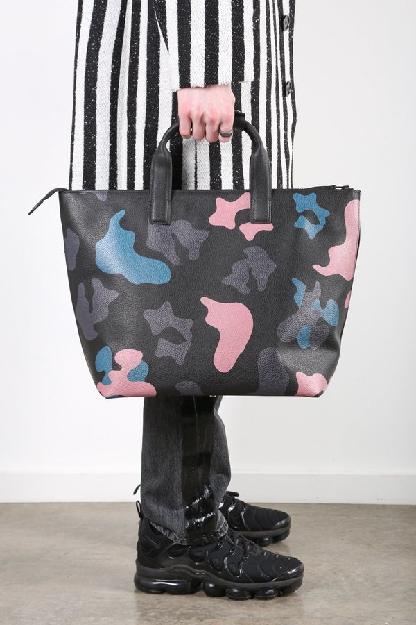 camo leather tote