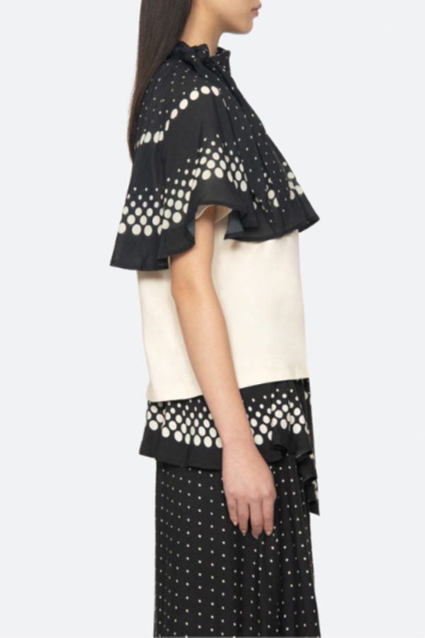Sea NY Elly Polka Dot Print Cape T-Shirt
