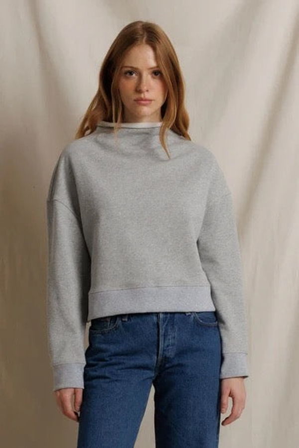 Perfect White Tee Arden Terry Mock Neck Sweatshirt