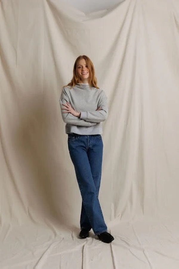 Perfect White Tee Arden Terry Mock Neck Sweatshirt