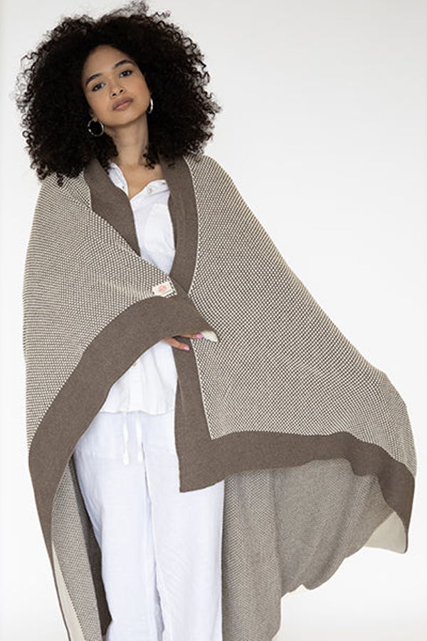 Pink Lemonade Eka Stipple Organic Cotton Throw Blanket