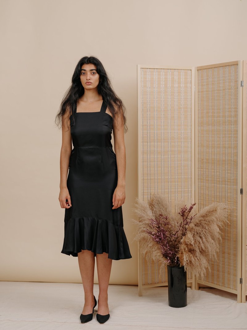 Wolcott : Takemoto Flo Dress - Black Silk