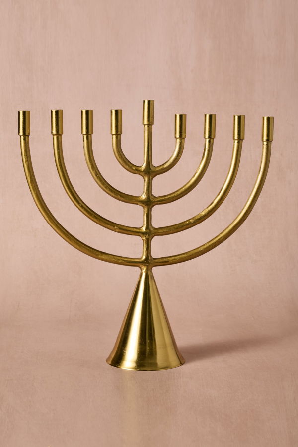 Ten Thousand Villages Jyoti Brass Horn Menorah