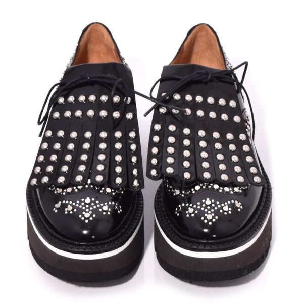 Robert Clergerie Boelou Studded Platform Wingtip Patent Leather