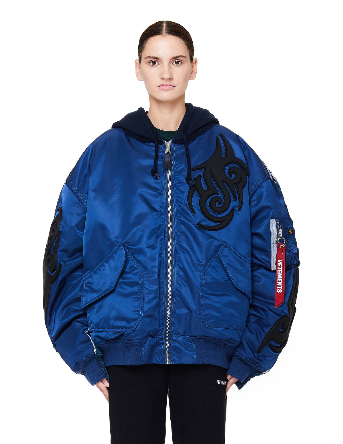 Vetements Alpha Industries Rubber Patch Bomber - Navy Blue 