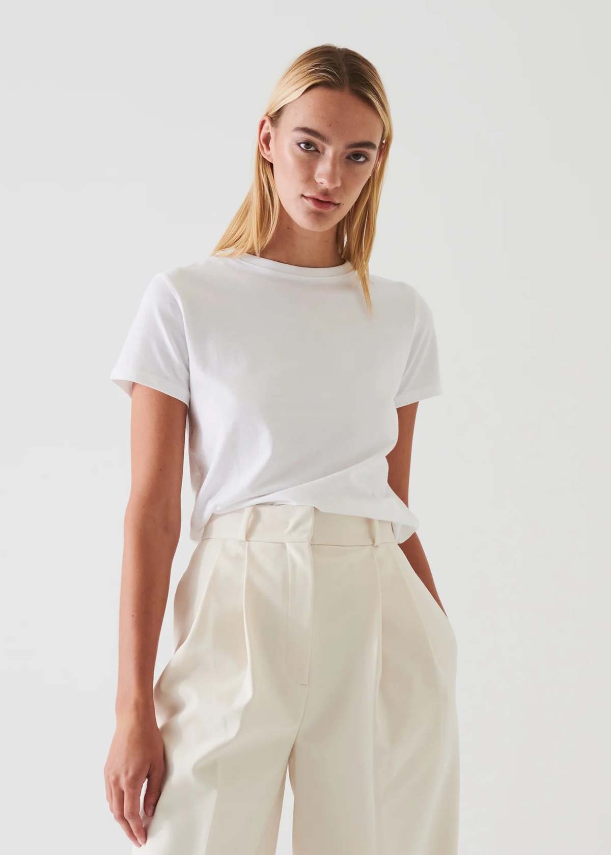 Patrick Assaraf Pima Cotton Stretch Slim T-Shirt - Image 1 of 7