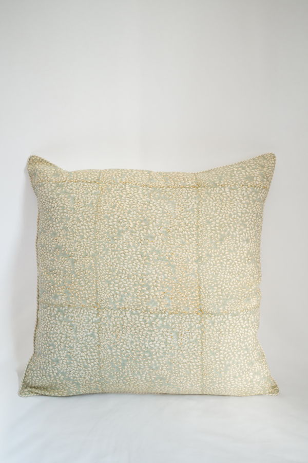 A RIVER Rain Drop Hand Block Printed Pillow Cover