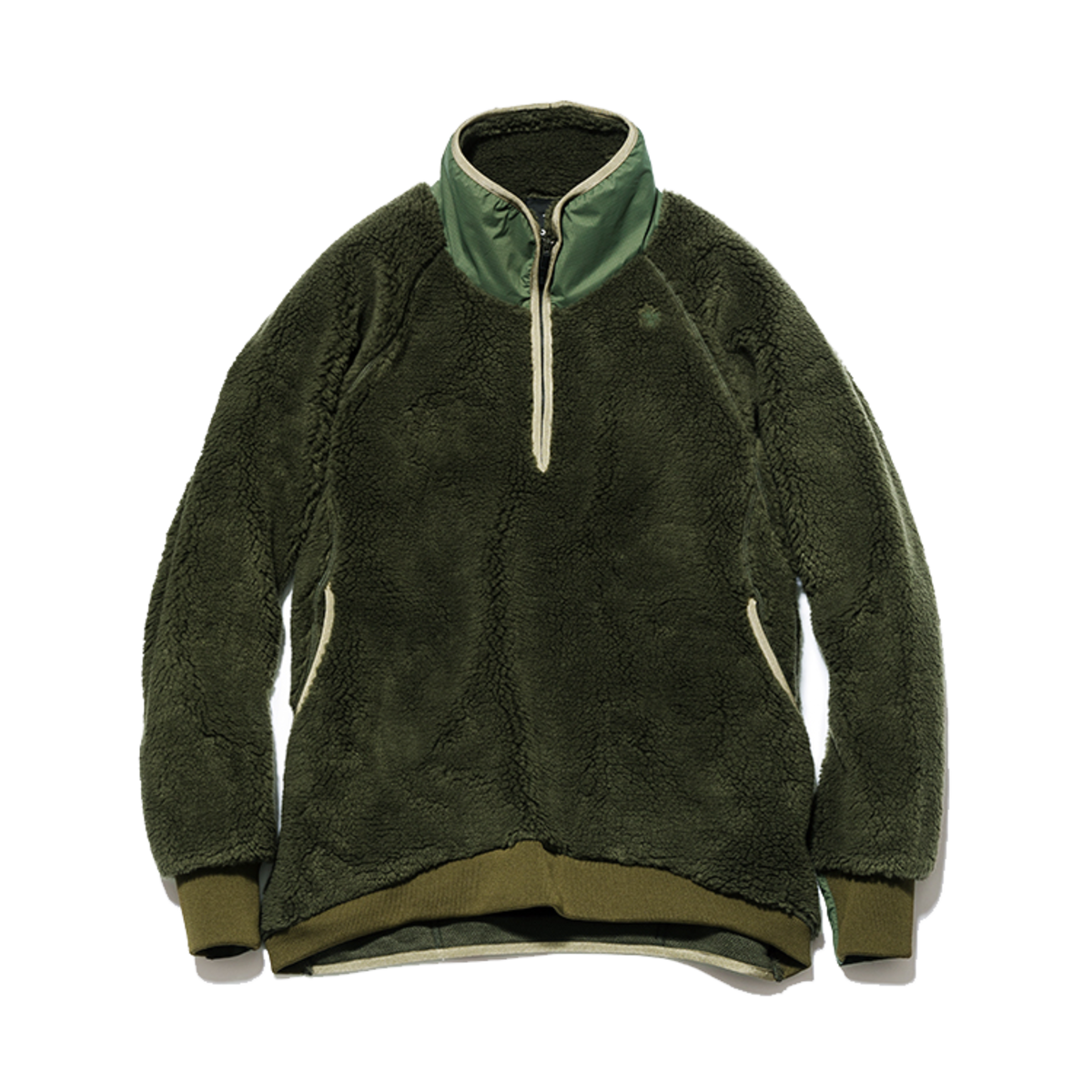 Goldwin Stand Collar Fleece Jacket - Olive Green | Garmentory