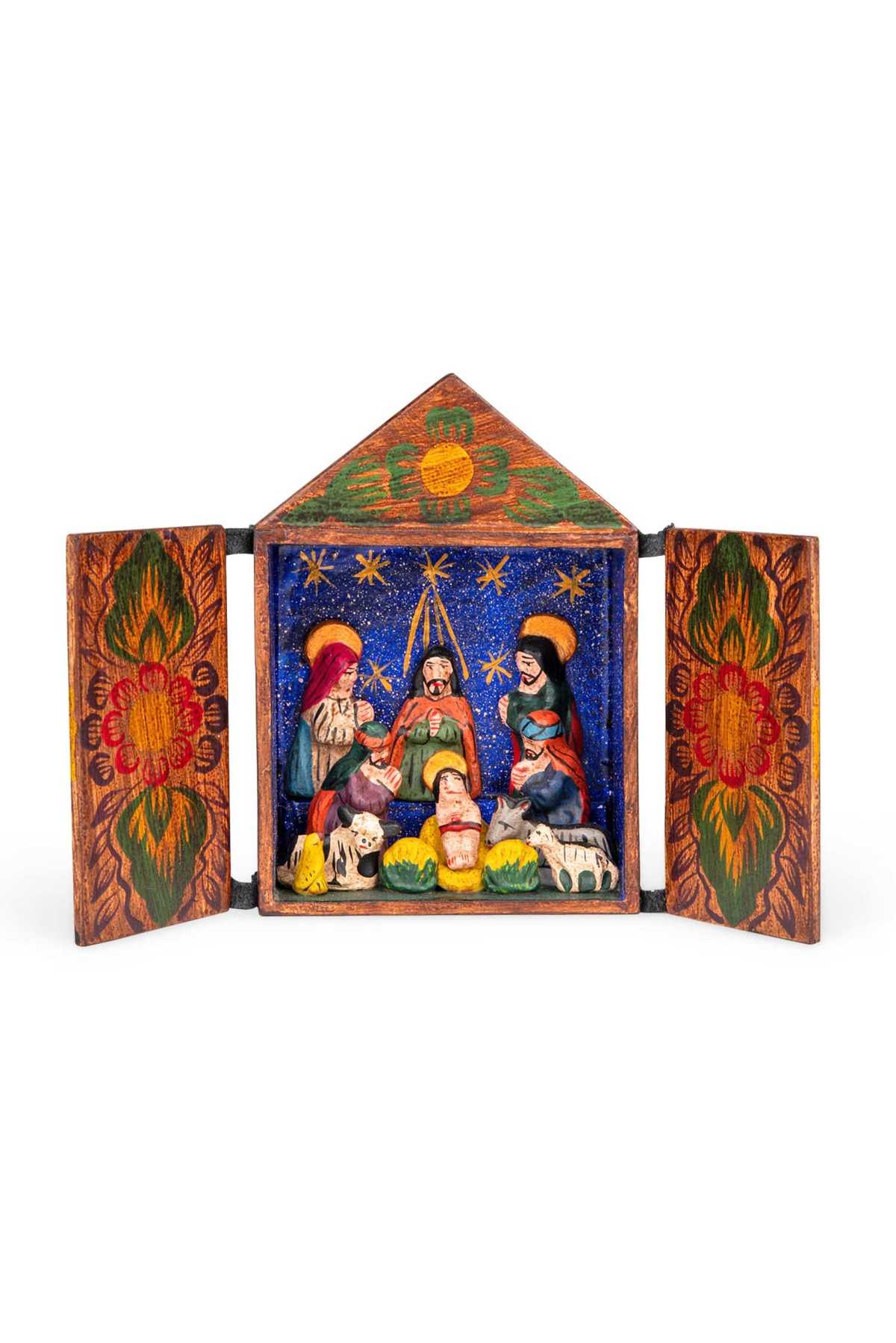 Ten Thousand Villages Regal Retablo Nativity Scene - Jewel Tones - Image 7 of 7