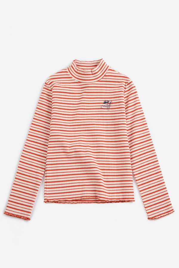 KIDS Bobo Choses Energy Flower Stripes Turtleneck Top