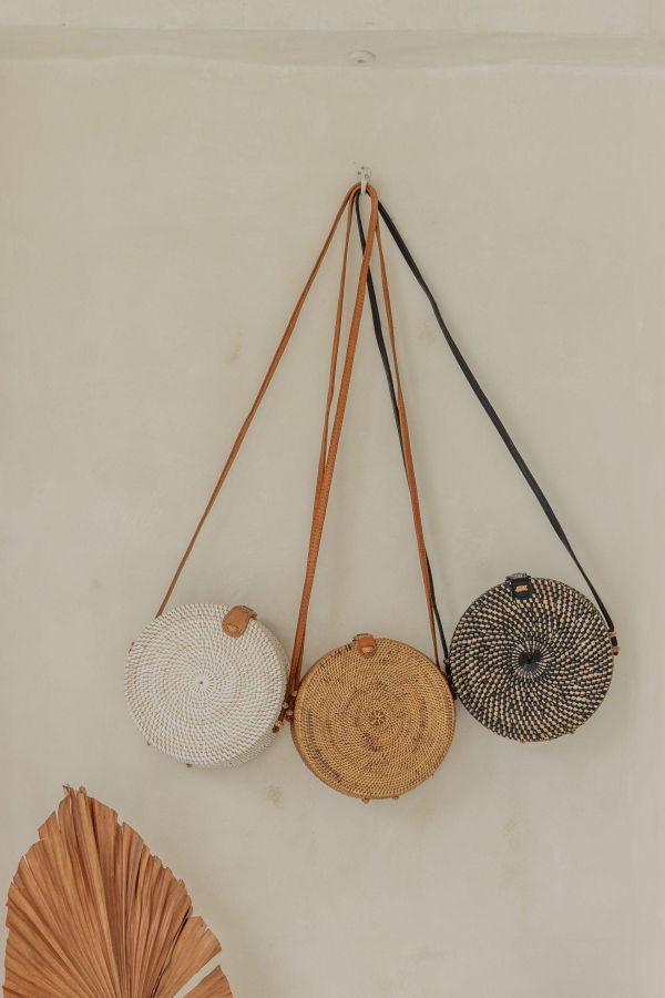 Village Thrive Round Rattan Purse