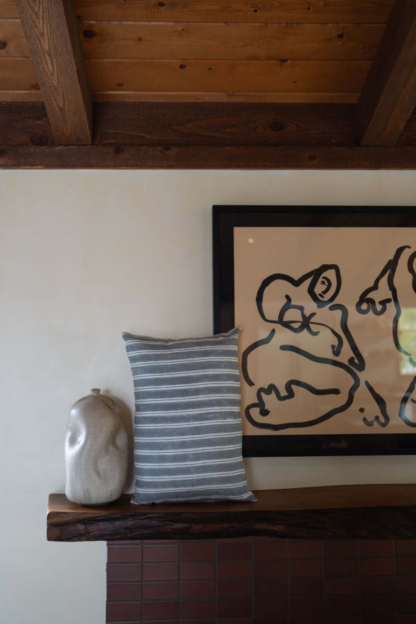 A RIVER Soft Horizon Hand Block Printed Cushion Cover