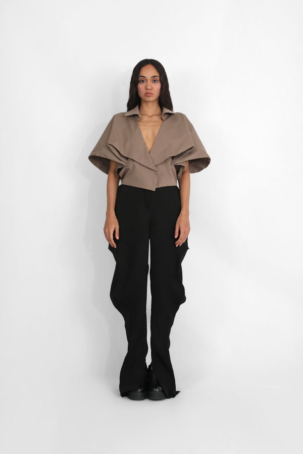 Solouk Eternal Fold Cropped Jacket