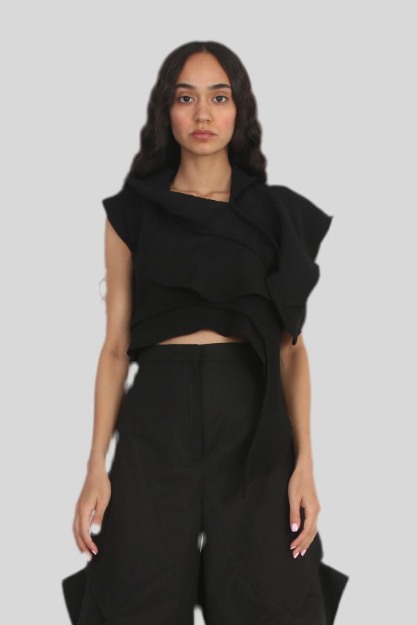 Solouk Inward Turn Top - Black