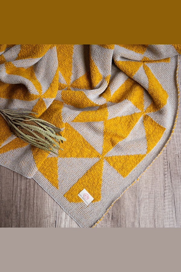 Pink Lemonade Trikona Organic Cotton Knit Throw Blanket