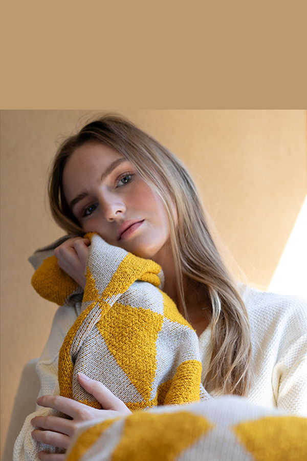 Pink Lemonade Trikona Organic Cotton Knit Throw Blanket