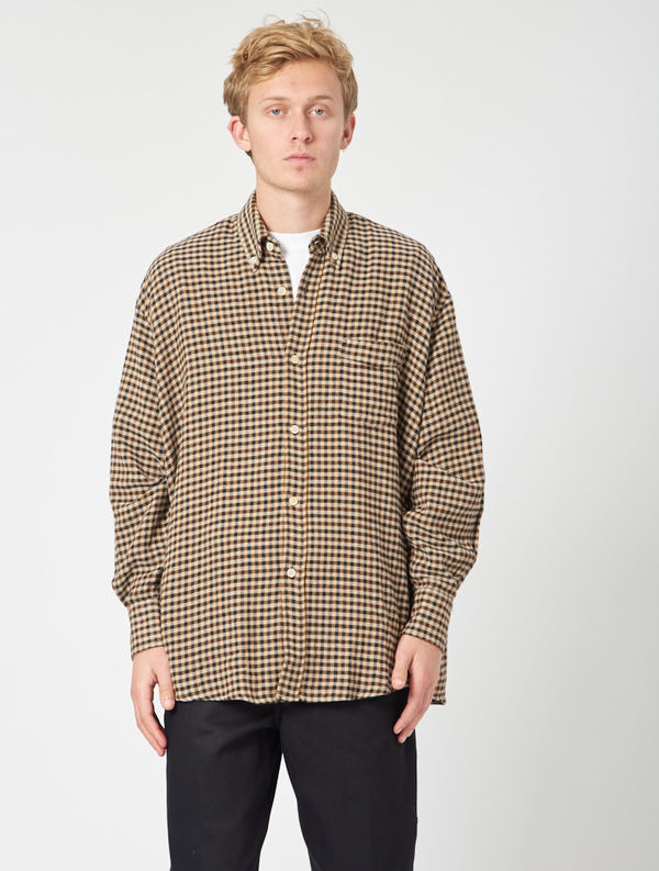 Our Legacy Borrowed BD Shirt - Brown Recycled Gingham
