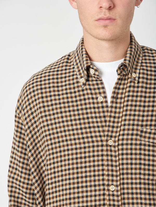 Our Legacy Borrowed BD Shirt - Brown Recycled Gingham | Garmentory