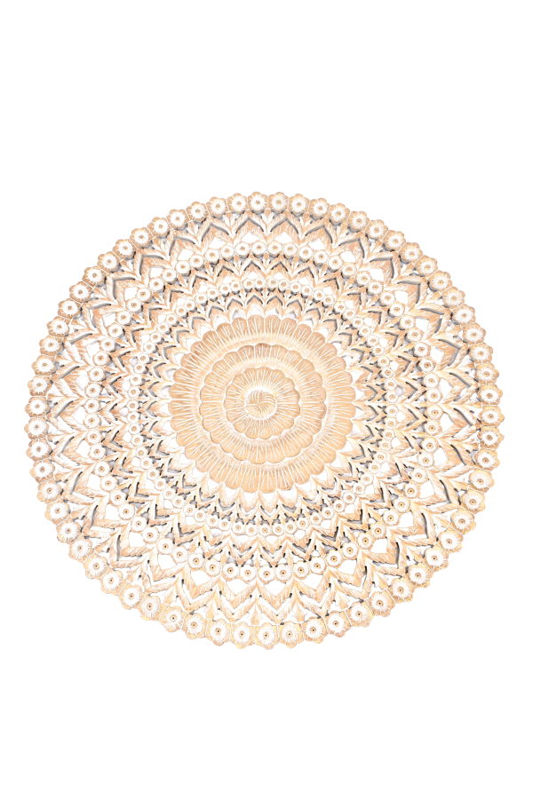 Expo Bazaar Wooden Floral Hand-Carved Mandala Wall Art - Brown & Gold