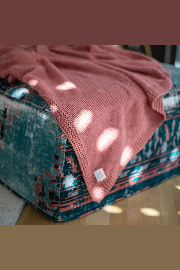 Pink Lemonade Zrestha Organic Cotton Knit Throw Blanket
