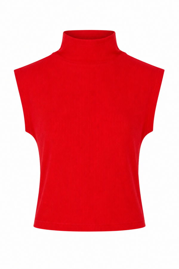 Meg Sleeveless Skinny Top - Scarlet