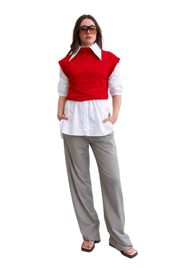 Meg Sleeveless Skinny Top - Scarlet
