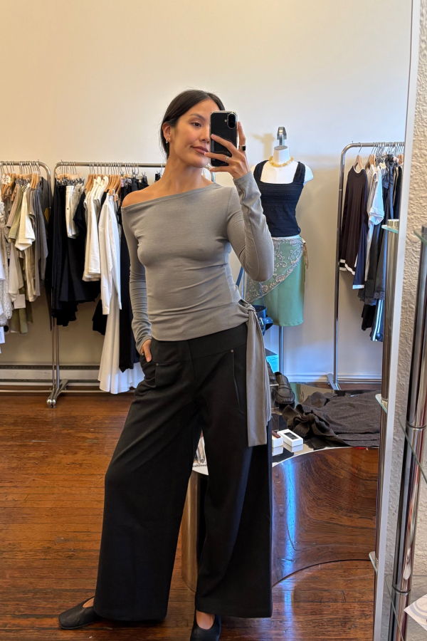 Cubic One-Shoulder Slim-Fit Long-Sleeve Top