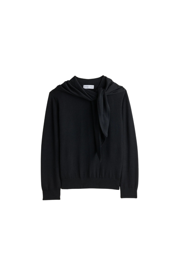 Apiece Apart Drippy Scarf Top - Black