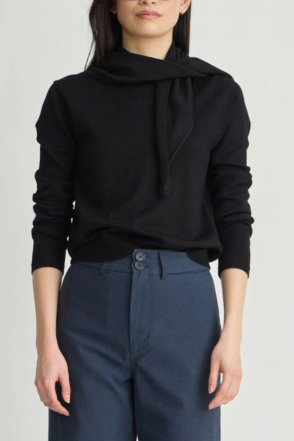 Apiece Apart Drippy Scarf Top - Black