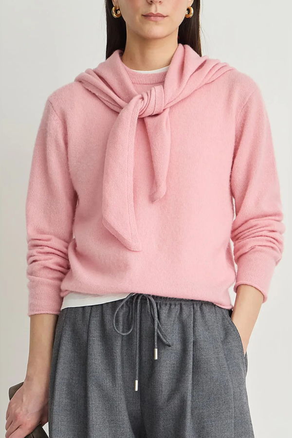 Apiece Apart Softest Tissue Scarf Tie Top - Pink