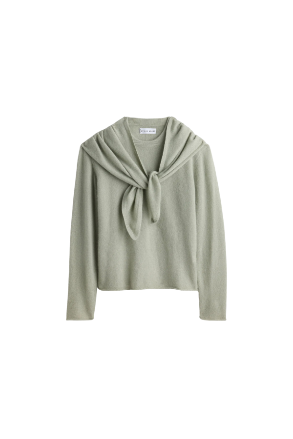 Apiece Apart Softest Tissue Scarf Tie Top - Seafoam