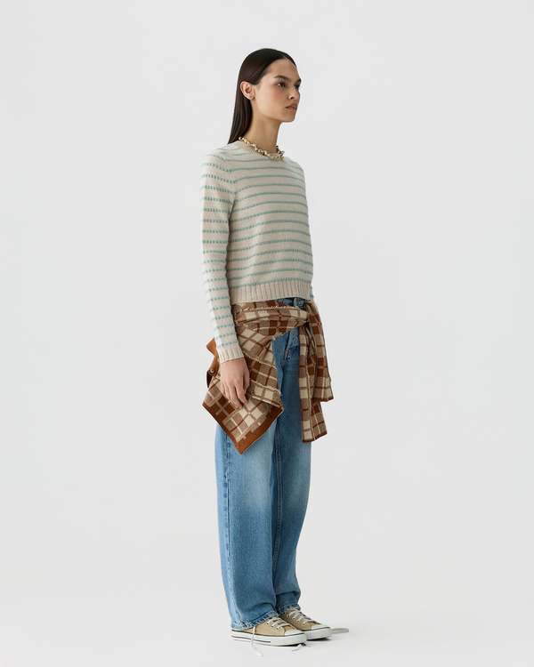 Guest in Residence Pebble Stripe Shrunken Crew Sweater
