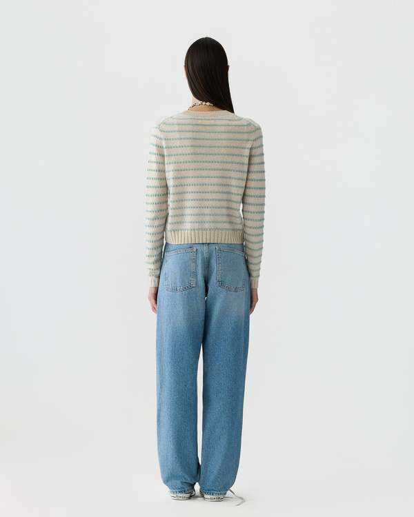 Guest in Residence Pebble Stripe Shrunken Crew Sweater