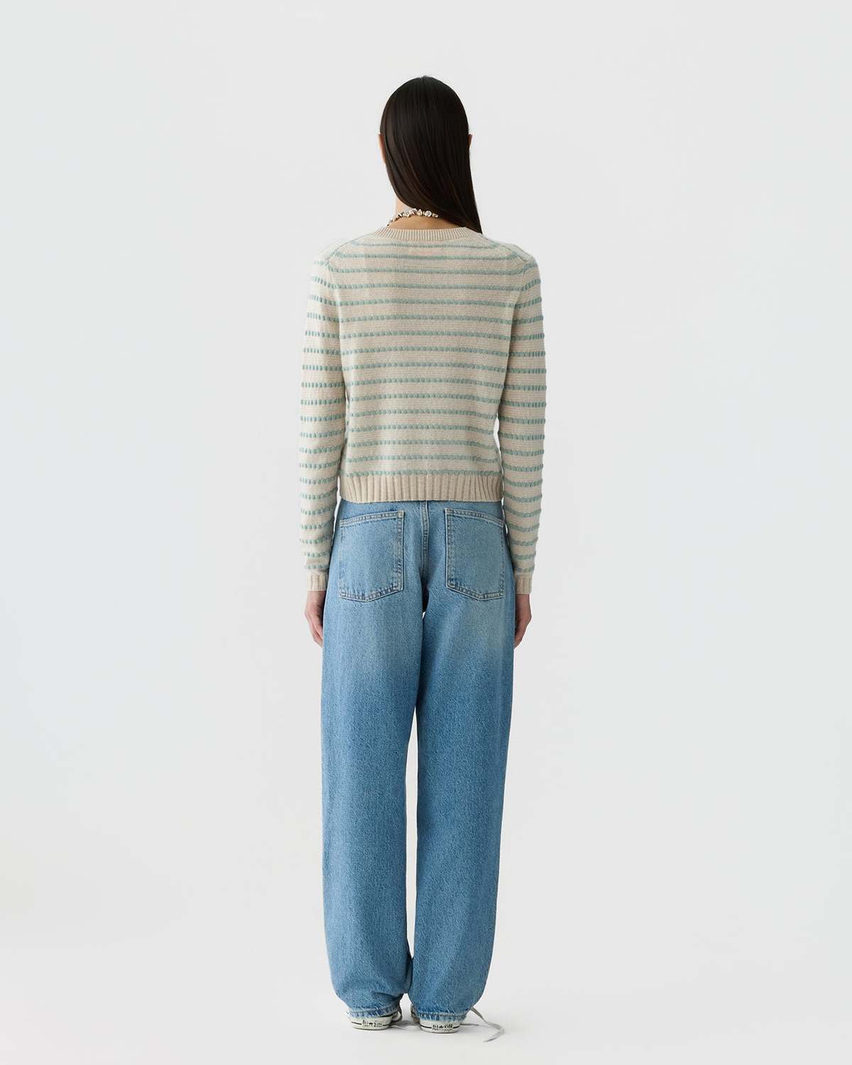 Guest in Residence Pebble Stripe Shrunken Crew Sweater - Image 10 of 10