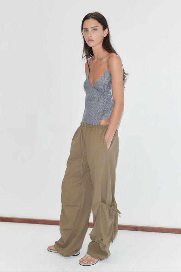 Deiji Studios Drawcord Pocket Pant - Khaki