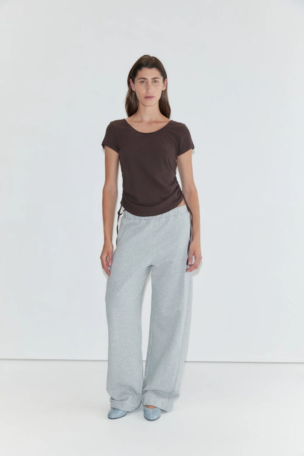 Deiji Studios Side Pleat Pant - Grey Marle