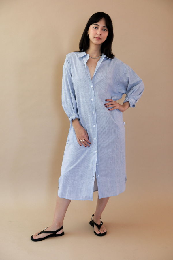 Le Bon Shoppe Artist Long Shirt - Blue Pinstripe