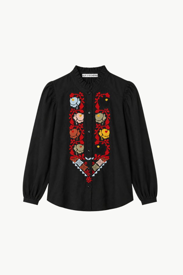 Alix Of Bohemia Annabel Emblem Panel Shirt - Black