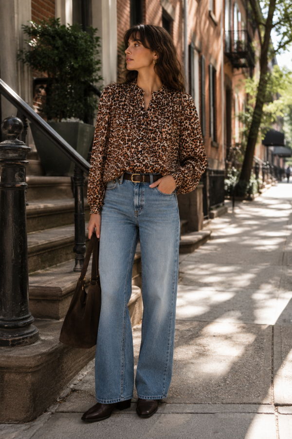 Alix Of Bohemia Artemis Leopard Trek Shirt - Medium Brown