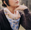 Matty Miller Studio 100% Silk Scarf: Pink Gentian - Wildflower Bird Design - Thumbnail 17