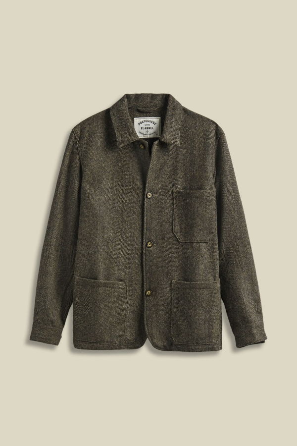 Portuguese Flannel Labura Herringbone Wool Jacket